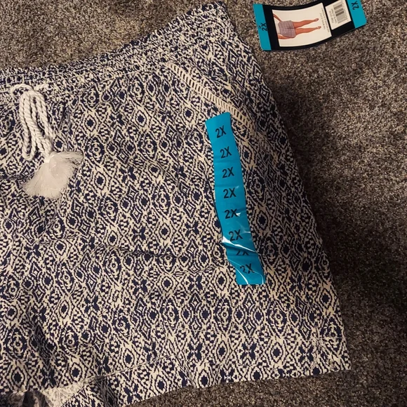 Briggs New York Blue and White stretchy Shorts 2x - Picture 4 of 5